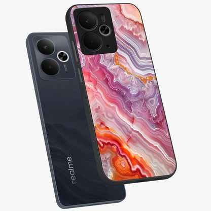 Rose Quartz Marble Glass Case displayed in angled mockup highlighting elegant marble pattern with soft aesthetic style.