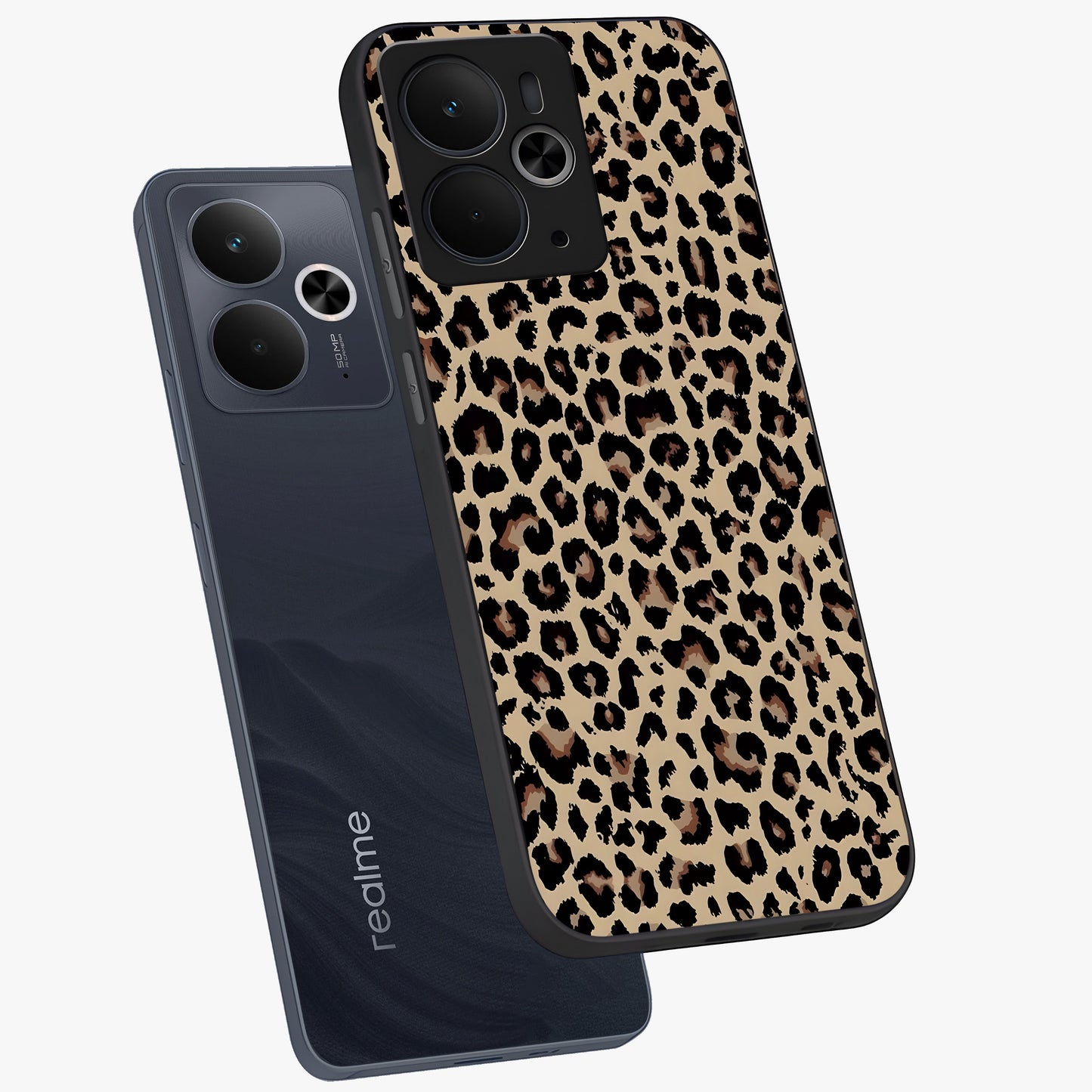 Savage Chic Pattern Glass Case displayed in angled mockup highlighting bold fashion inspired design with chic aesthetic.