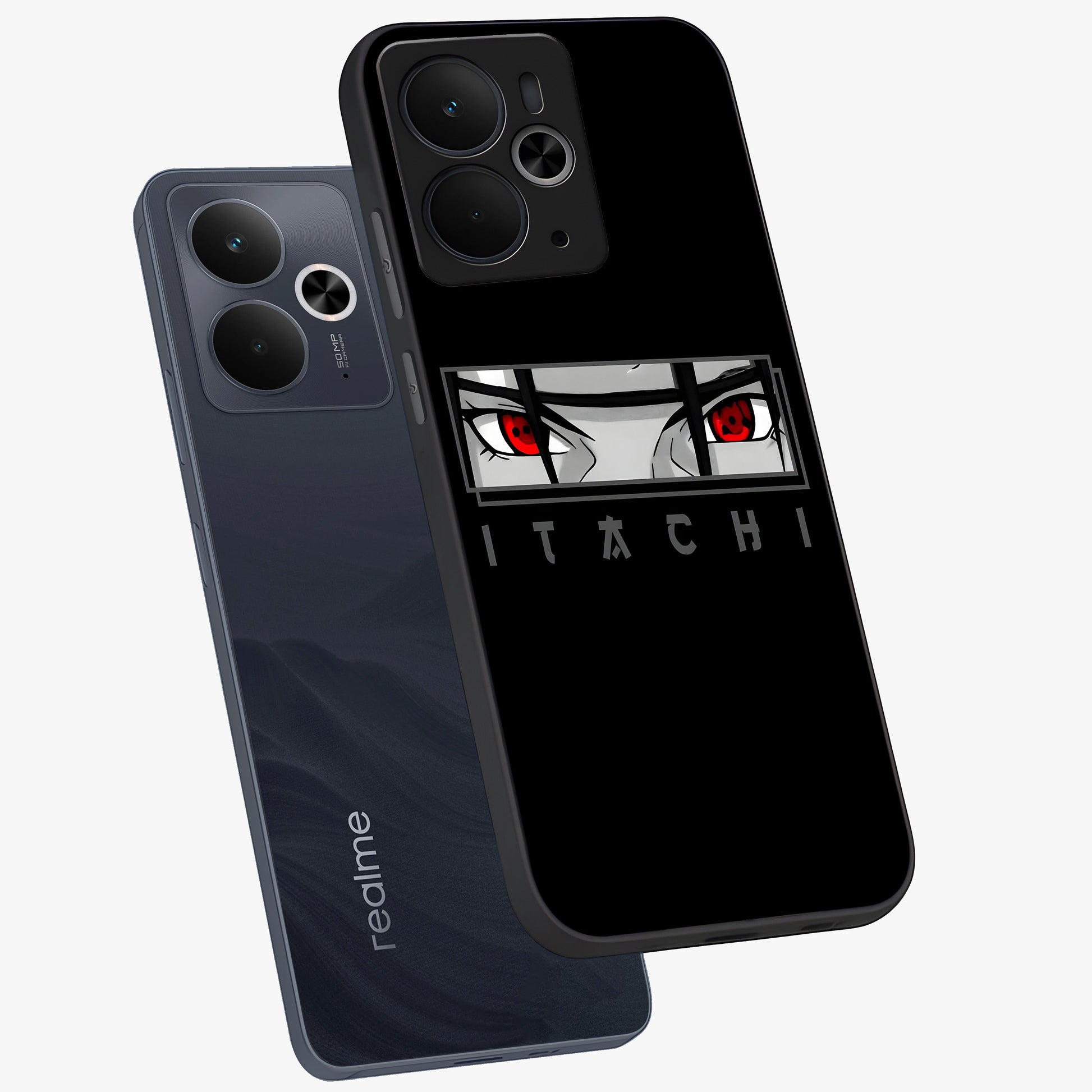 Scarlet Gaze Dominance Glass Case displayed in angled mockup highlighting intense visual design with bold scarlet aesthetic.