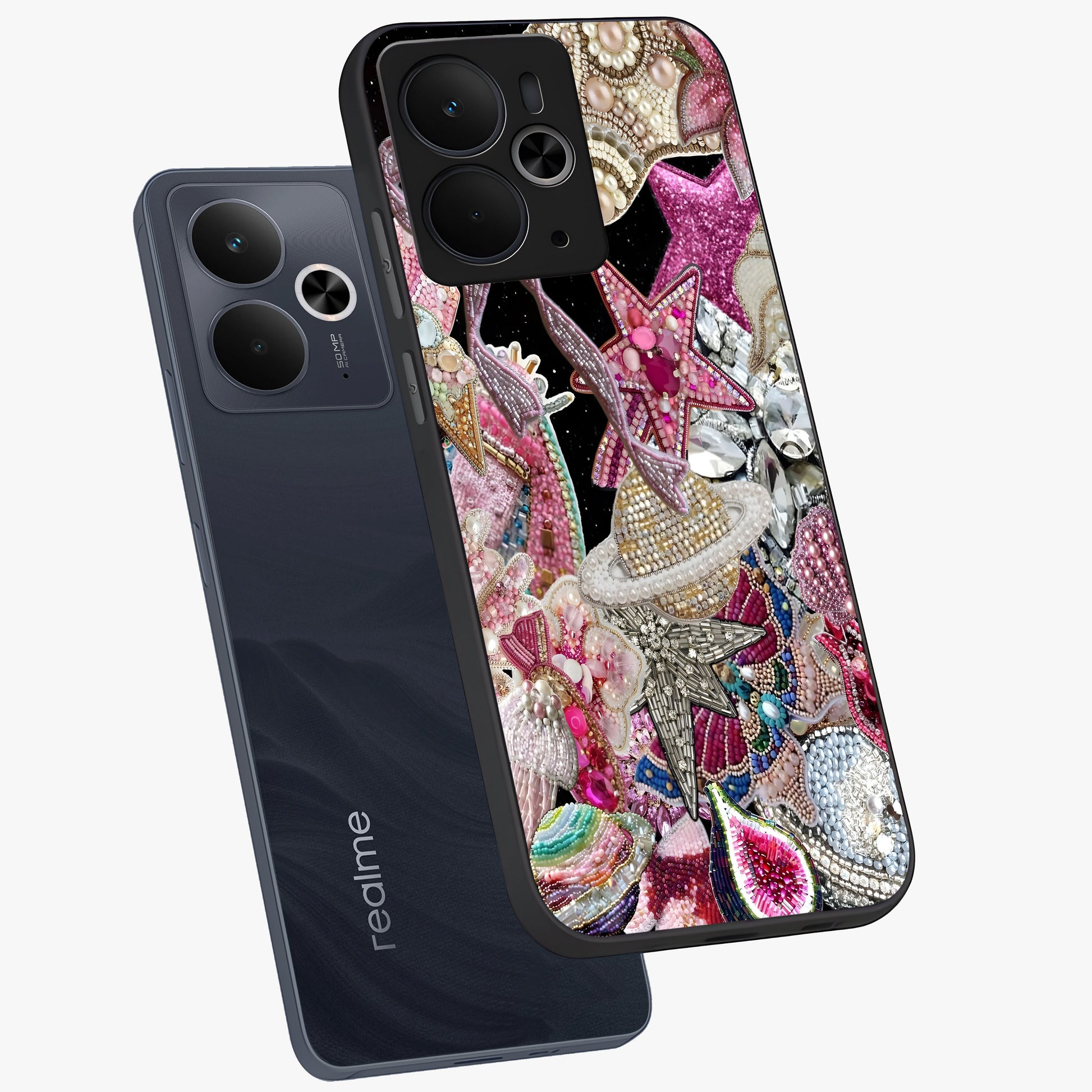 Starlit Jewel Dream Glass Case displayed in angled mockup highlighting glowing celestial jewel design with dreamy aesthetic.