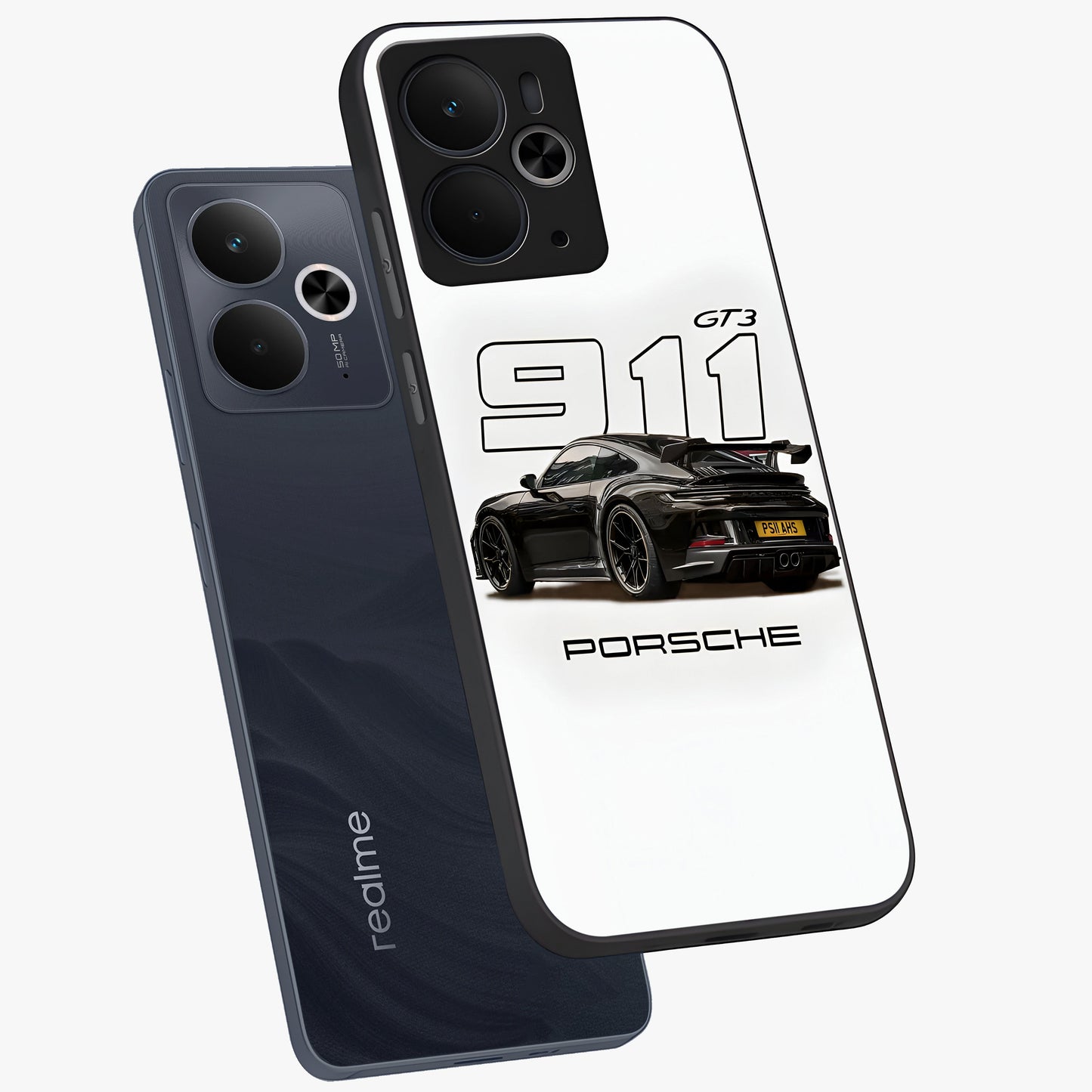 Turbo Legacy Icon Glass Case displayed in angled mockup highlighting dynamic automotive design with performance aesthetic.