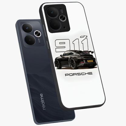 Turbo Legacy Icon Glass Case displayed in angled mockup highlighting dynamic automotive design with performance aesthetic.