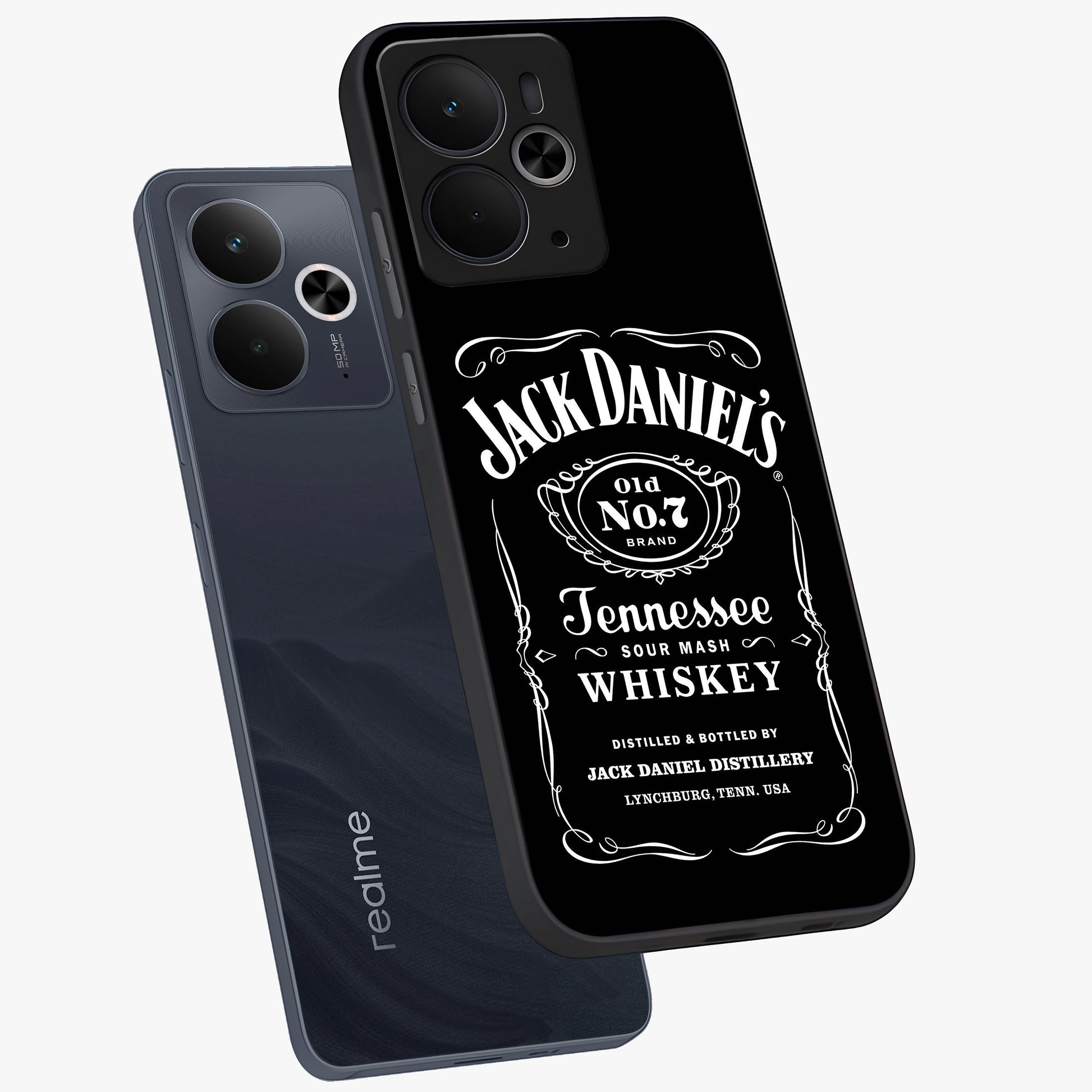 Vintage Whiskey Heritage Glass Case displayed in angled mockup highlighting retro beverage themed design with heritage aesthetic.