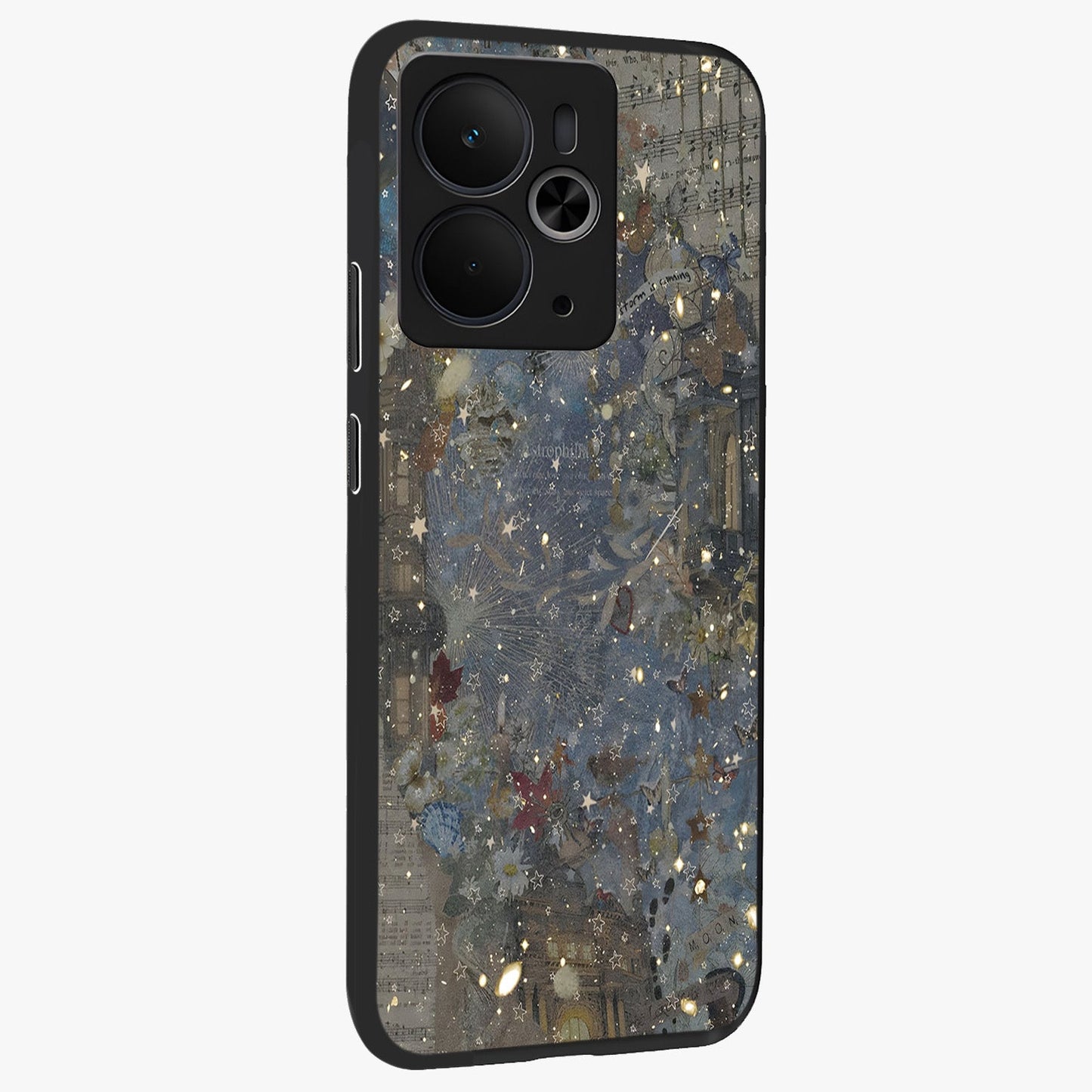 Aesthetic Astrolophia Glass Case upright view showcasing soft aesthetic theme with stylish modern look.