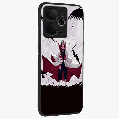 Crimson Crow Ascension Glass Case upright view showcasing dramatic crow artwork with bold gothic theme.