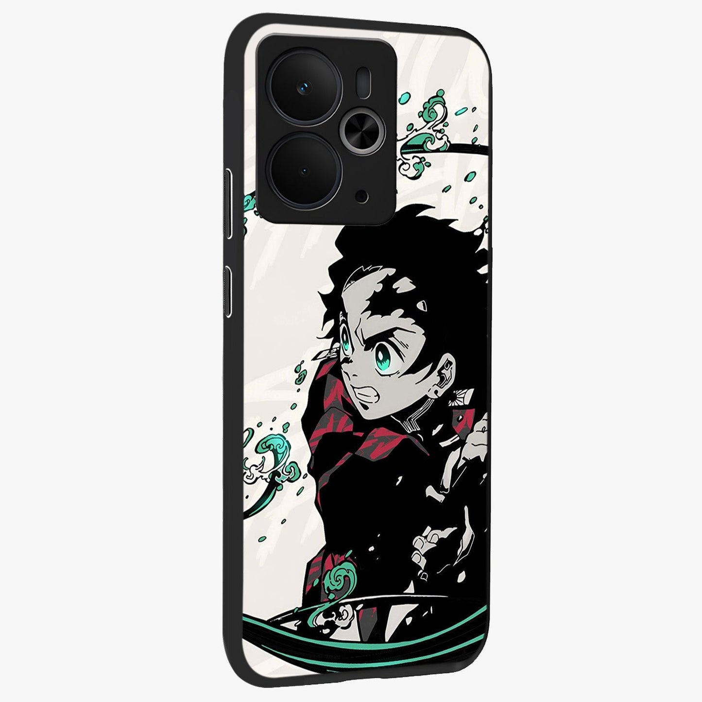 Demon Slayer Glass Case upright view showcasing powerful anime artwork with intense warrior theme.