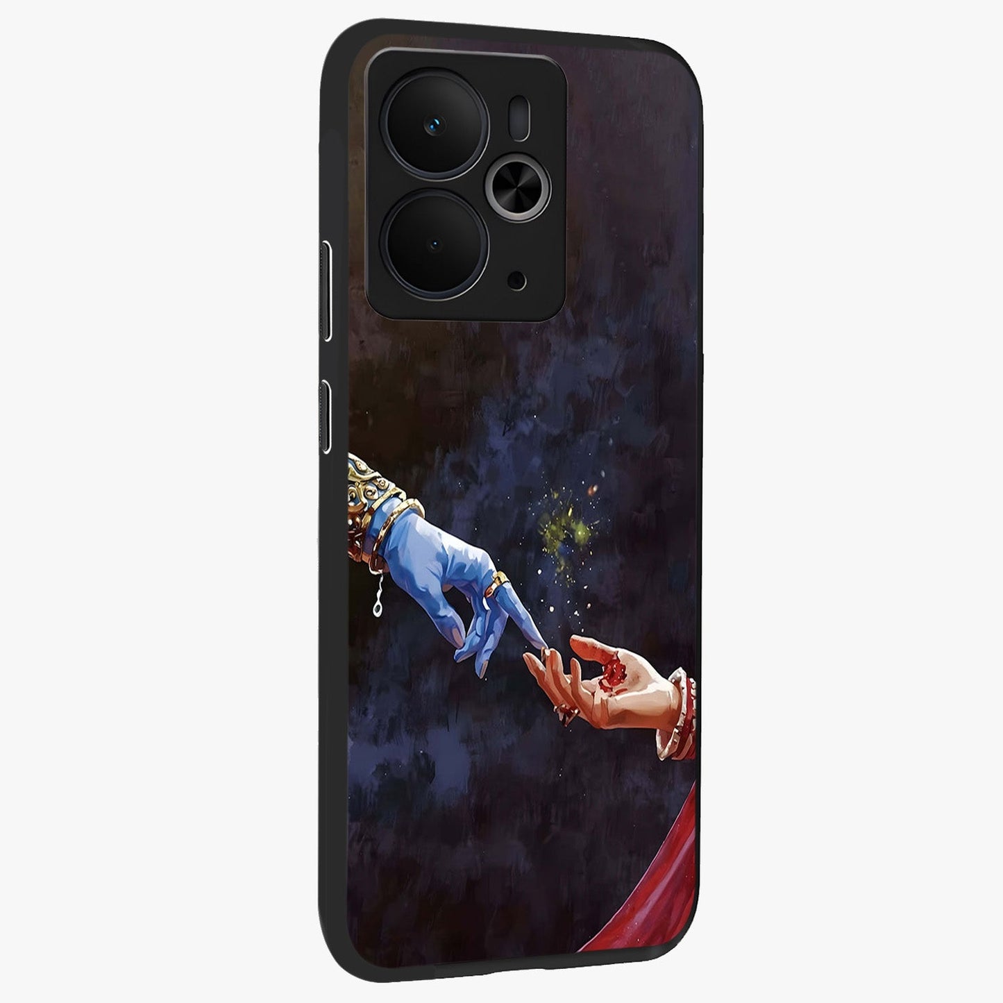 Divine Touch Eternal Glass Case upright view showcasing peaceful spiritual artwork with eternal divine theme.