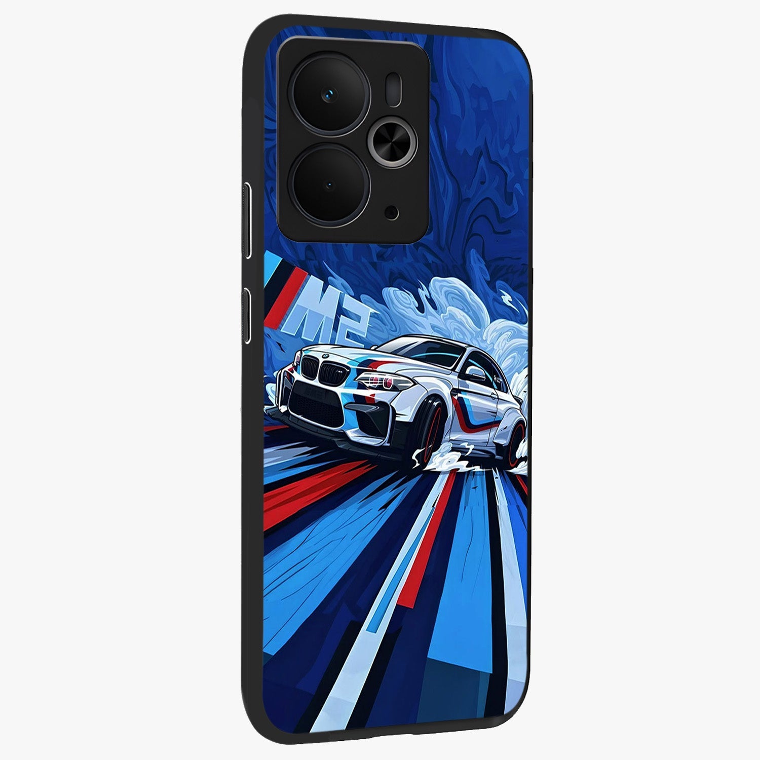 Drift Power Rush Glass Case upright view showcasing high speed racing artwork with bold automotive theme.