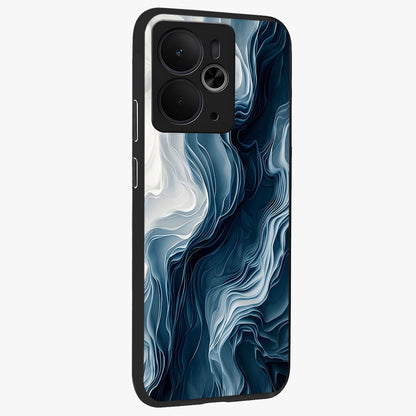 Ethereal Paper Marble Glass Case upright view showcasing smooth marble artwork with refined minimalist theme.