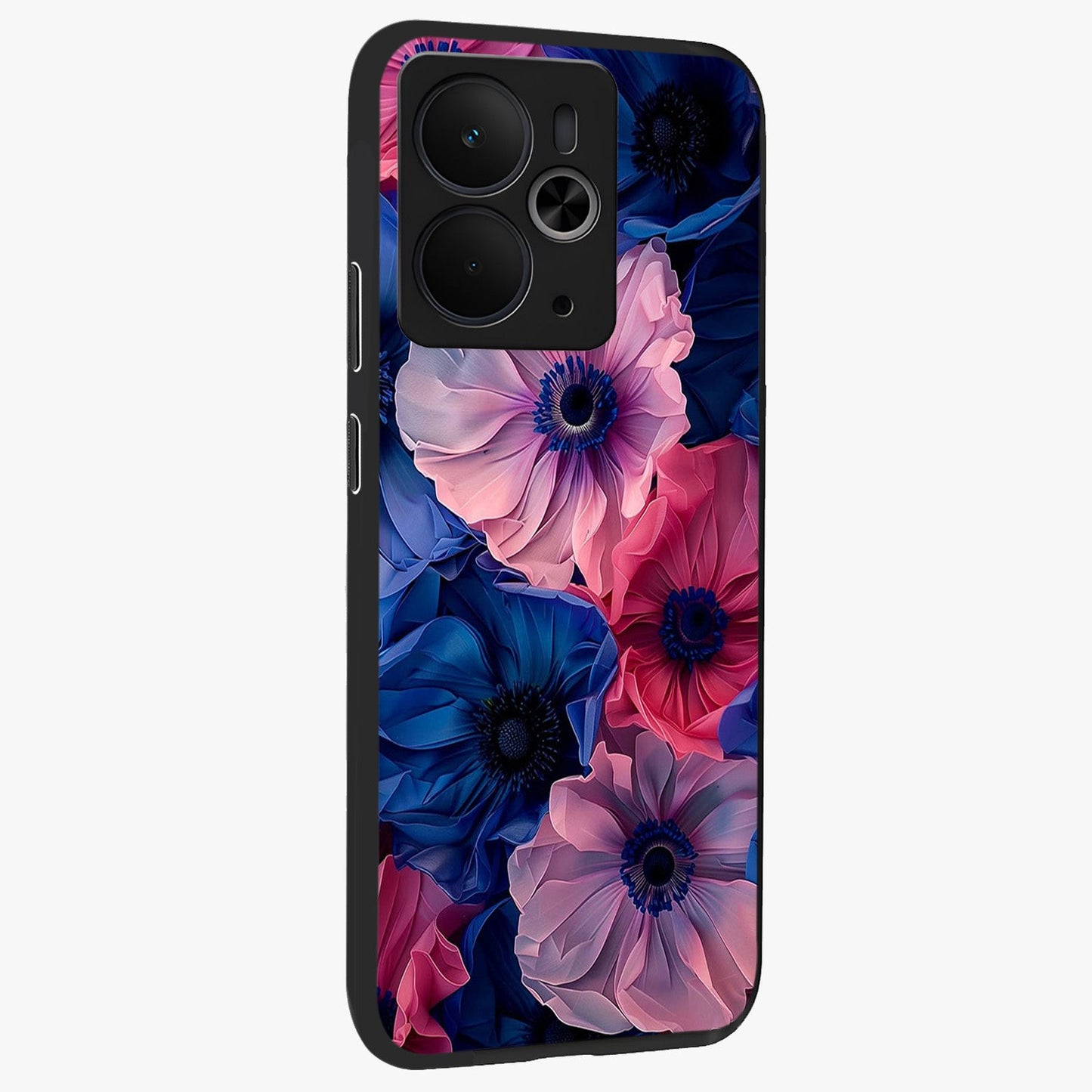 Flower Paper Art Pattern Glass Case upright view showcasing decorative paper floral artwork with creative craft style.