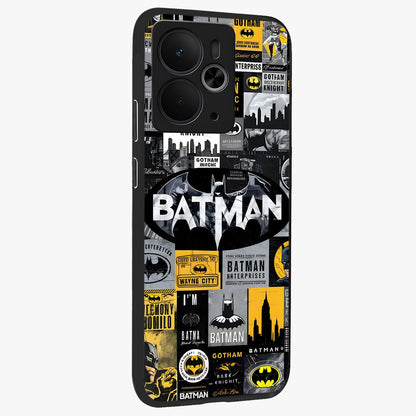 Knight Gotham Rise Glass Case upright view showcasing bold vigilante themed artwork with gothic city vibe.