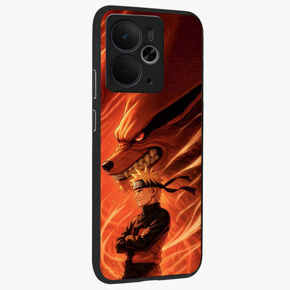 Nine Tails Legacy Glass Case upright view showcasing dramatic nine-tails artwork with intense anime themed design.