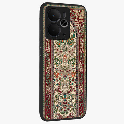 Persian Inspired Glass Case upright view showcasing decorative Persian artwork with rich heritage theme.