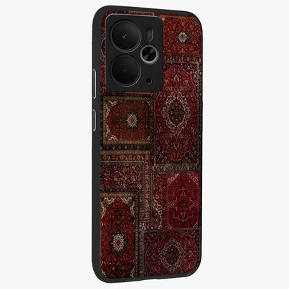 Persian Velvet Tale Glass Case upright view showcasing elegant Persian artwork with classic heritage theme.