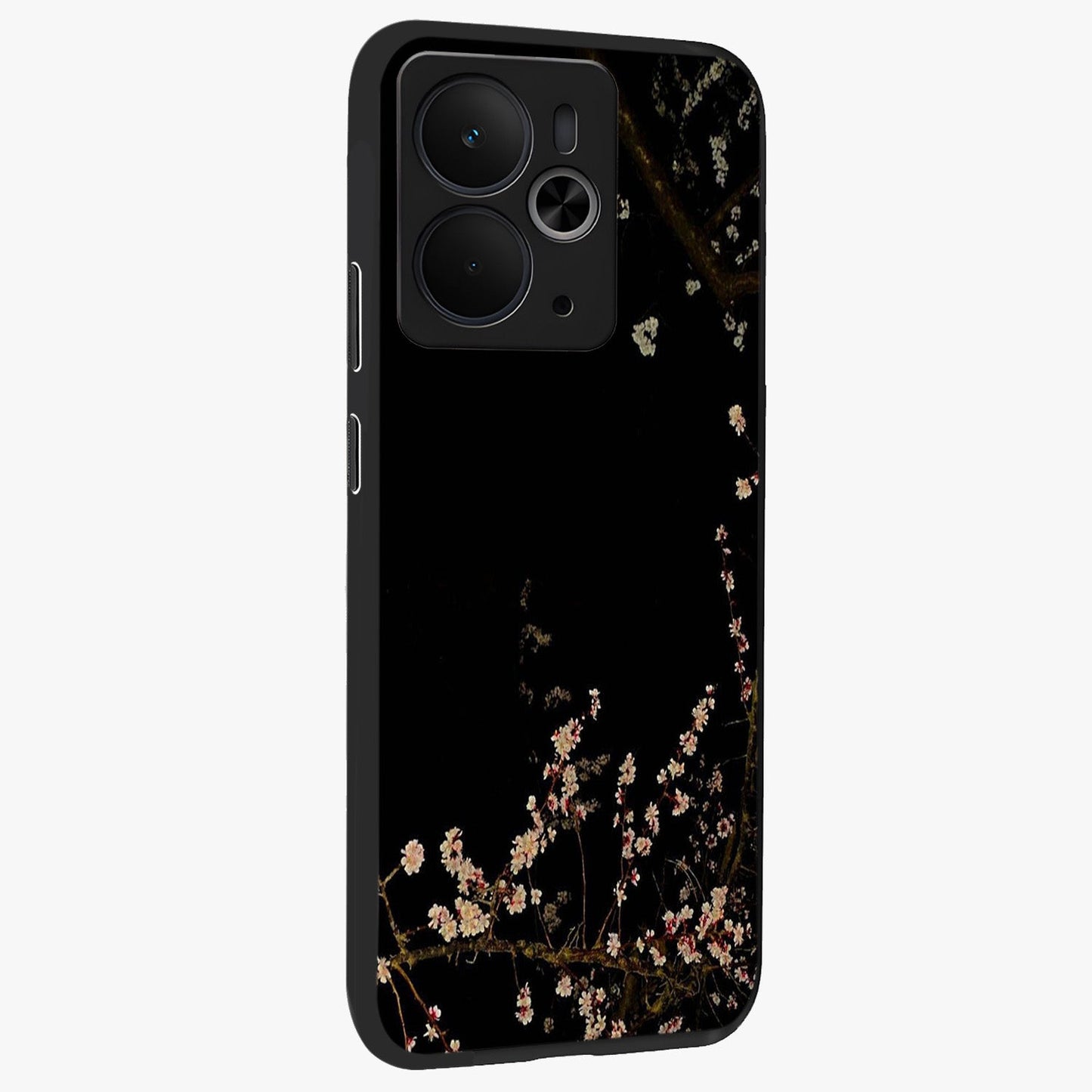 Petal Moon Light With Custom Name Glass Case upright view showcasing elegant floral moon artwork with personalized aesthetic.