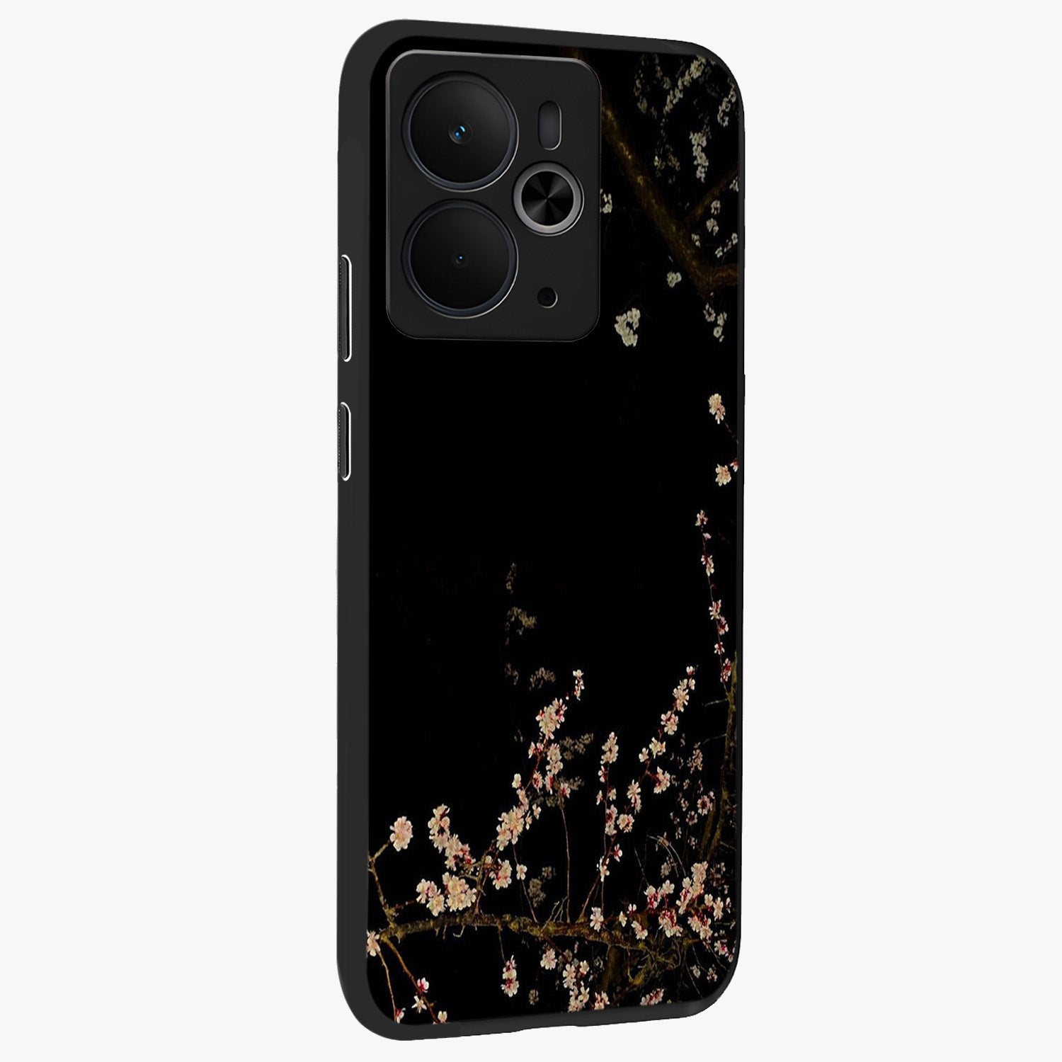 Petal Moon Light With Custom Name Glass Case upright view showcasing elegant floral moon artwork with personalized aesthetic.
