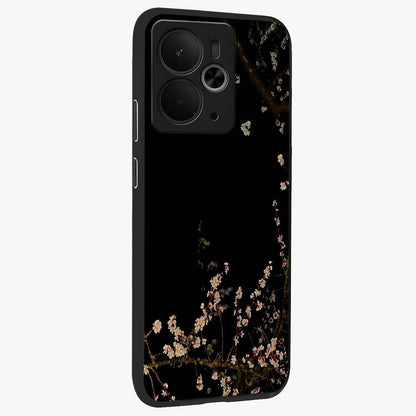 Petal Moon Light With Custom Name Glass Case upright view showcasing elegant floral moon artwork with personalized aesthetic.
