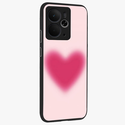 Pink Aura Heart Glass Case upright view showcasing romantic heart artwork with soft pastel theme.
