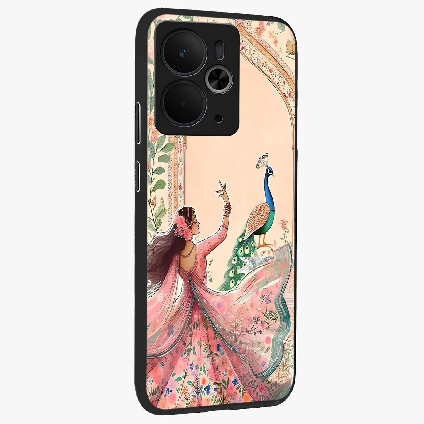 Royal Grace Muse Glass Case upright view showcasing stylish artistic artwork with sophisticated royal theme.