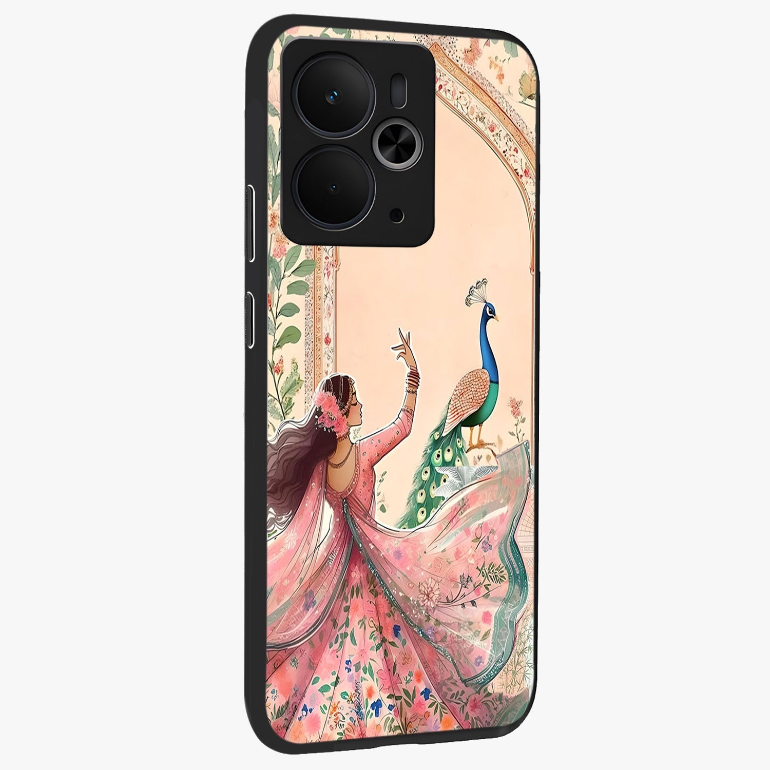 Royal Grace Muse Glass Case upright view showcasing stylish artistic artwork with sophisticated royal theme.