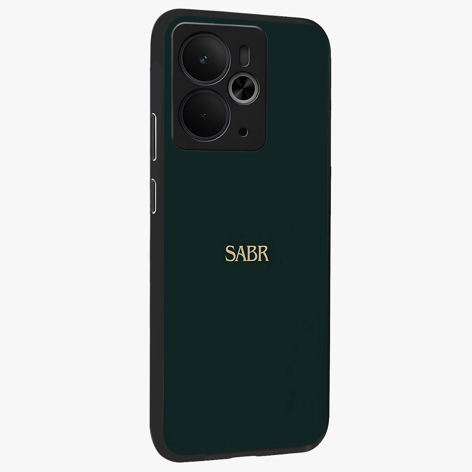 Sabr Minimal Patience Glass Case upright view showcasing calm minimalist artwork with motivational patience theme.