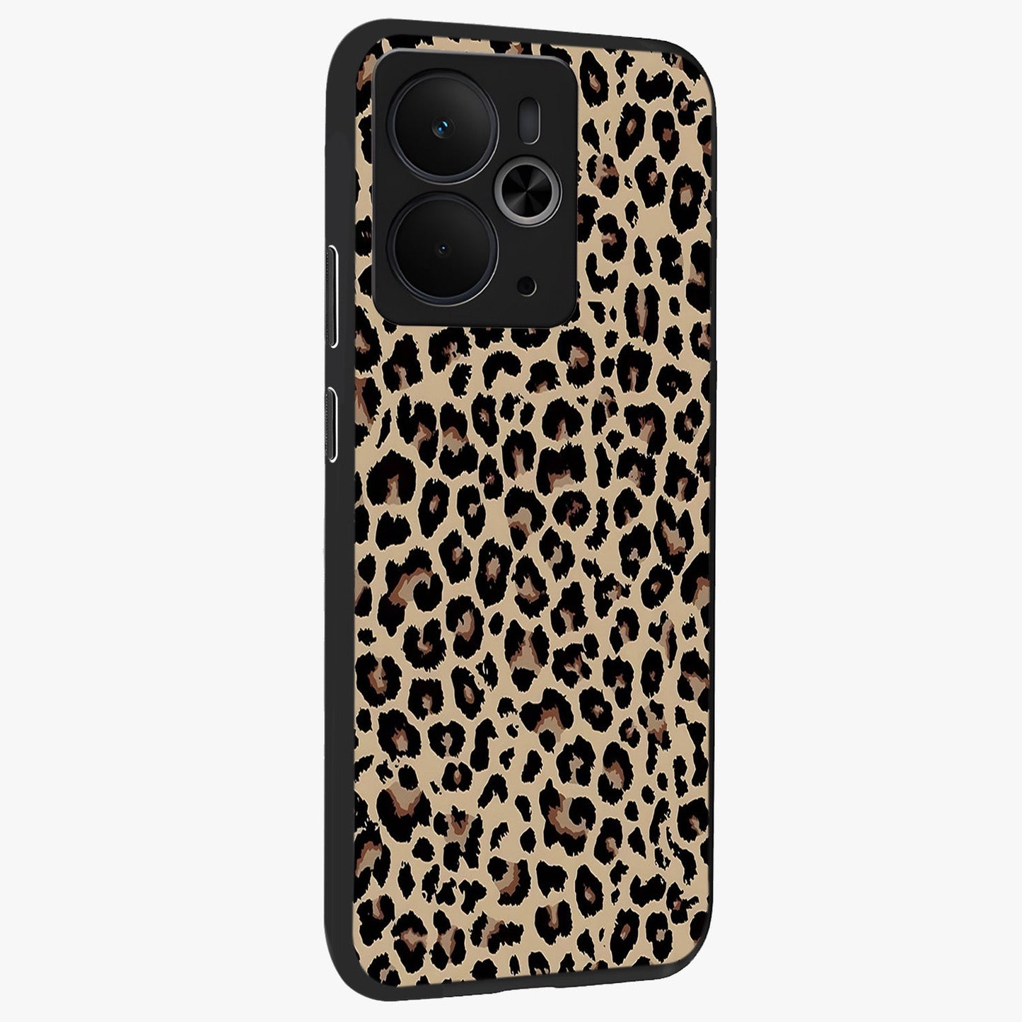 Savage Chic Pattern Glass Case upright view showcasing trendy decorative artwork with edgy fashion theme.