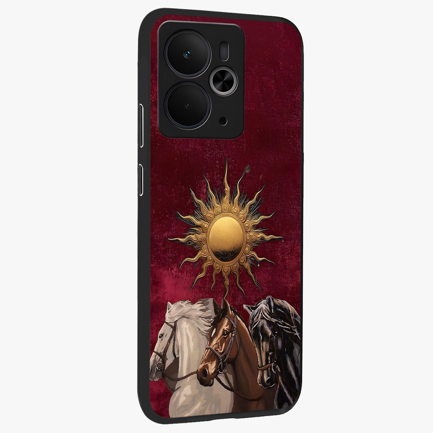 Solar Riders Glass Case upright view showcasing energetic rider artwork with bold adventure theme.