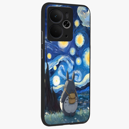 Totoro In Van Gogh Art Glass Case upright view showcasing creative character artwork with painterly artistic theme.