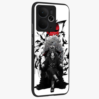 Uchiha Shadow Throne Glass Case upright view showcasing magical underwater galaxy artwork with vibrant cosmic theme.