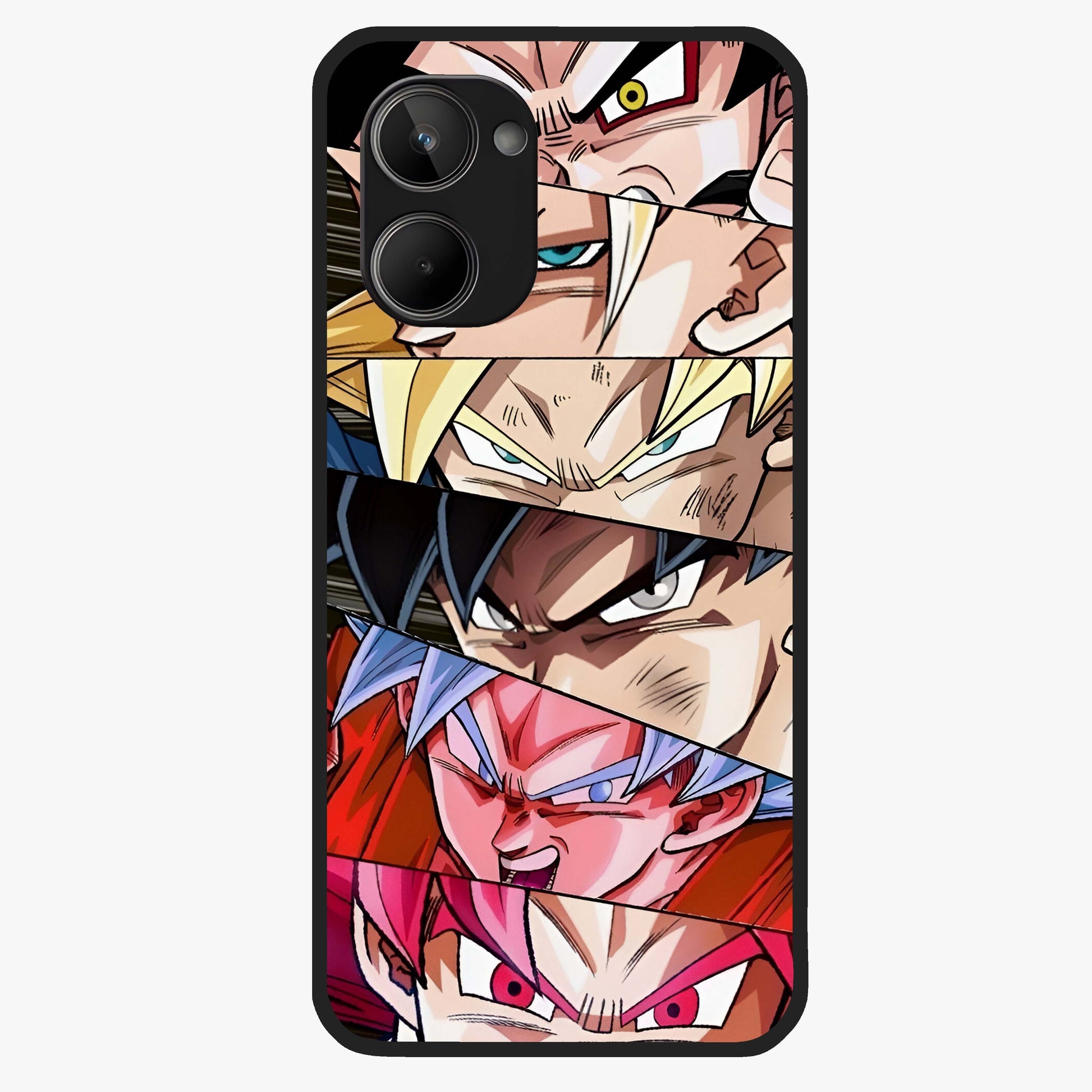 Anime Character Glass Case showing flat back view with vibrant anime artwork and glossy glass finish.