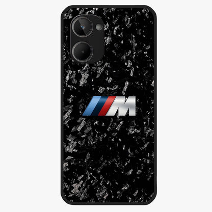 Carbon Speed Mark Glass Case showing flat back view with sporty carbon pattern artwork and glossy glass finish.