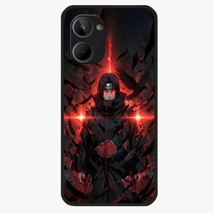 Focused Blade Discipline Glass Case showing flat back view with warrior sword themed artwork and glossy glass finish.