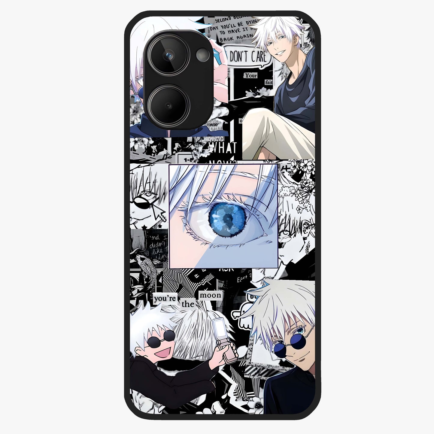 Infinity Sorcerer Chaos Glass Case showing flat back view with mystical sorcerer themed artwork and glossy glass finish.