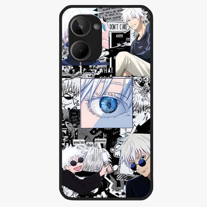 Infinity Sorcerer Chaos Glass Case showing flat back view with mystical sorcerer themed artwork and glossy glass finish.