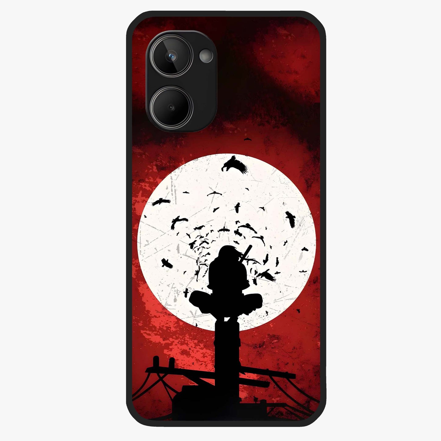 Itachi Limited Edition Naruto Anime Glass Case showing flat back view with iconic anime character artwork and glossy glass finish.