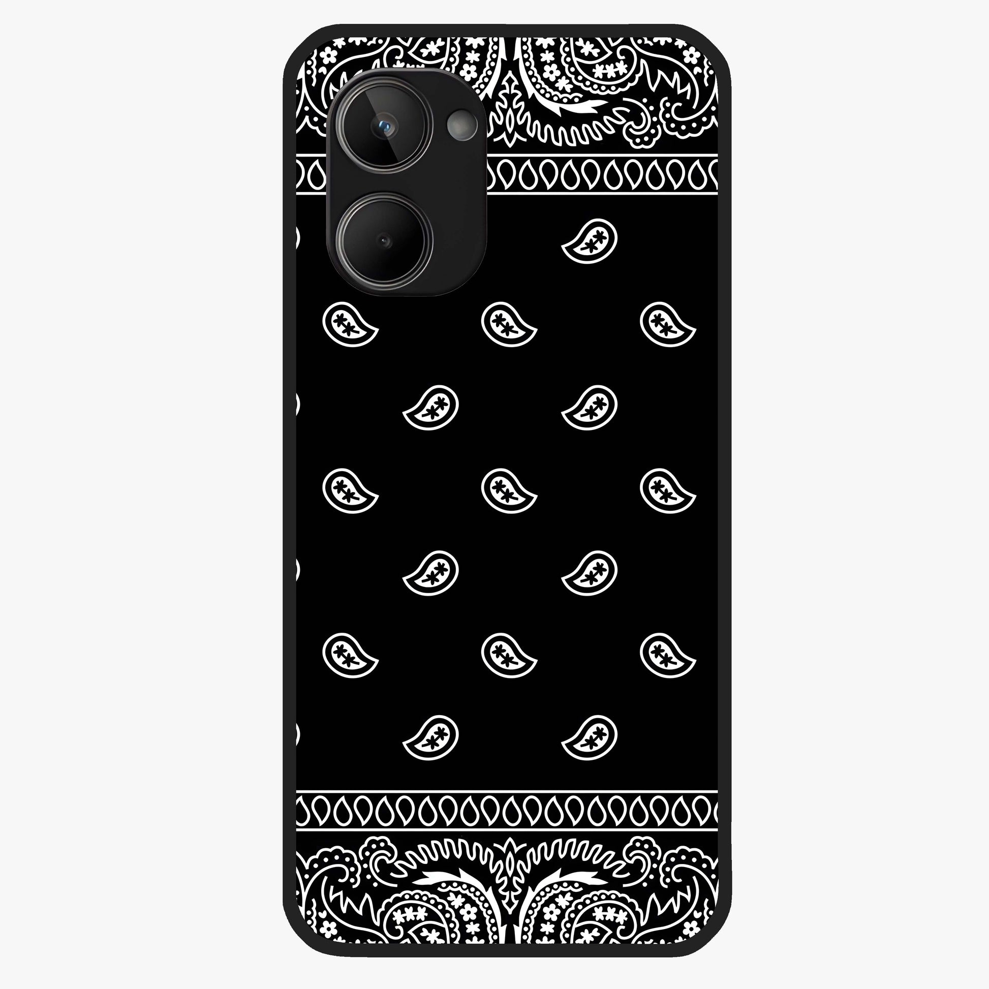 Retro Rebel Threads Glass Case showing flat back view with vintage street style artwork and glossy glass finish.