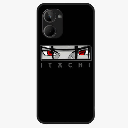 Scarlet Gaze Dominance Glass Case showing flat back view with striking red themed artwork and glossy glass finish.