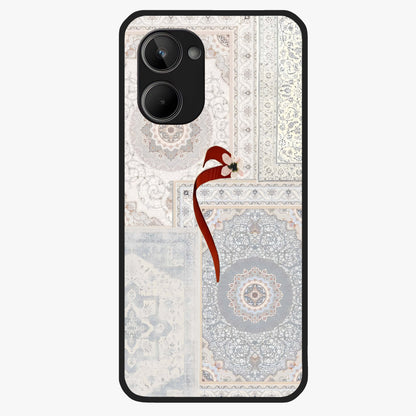 White Aesthetic Bow Glass Case showing flat back view with minimal bow artwork and glossy glass finish.