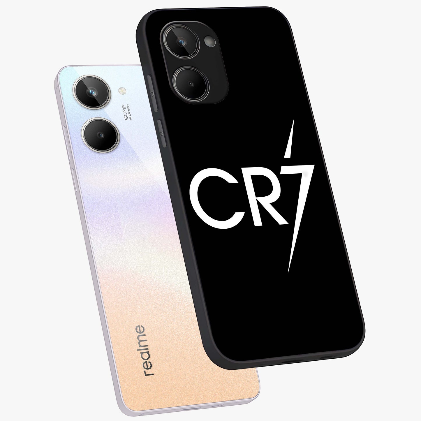 Cr7 Elite Strike Glass Case displayed in angled mockup highlighting powerful sports graphic with bold athletic theme.