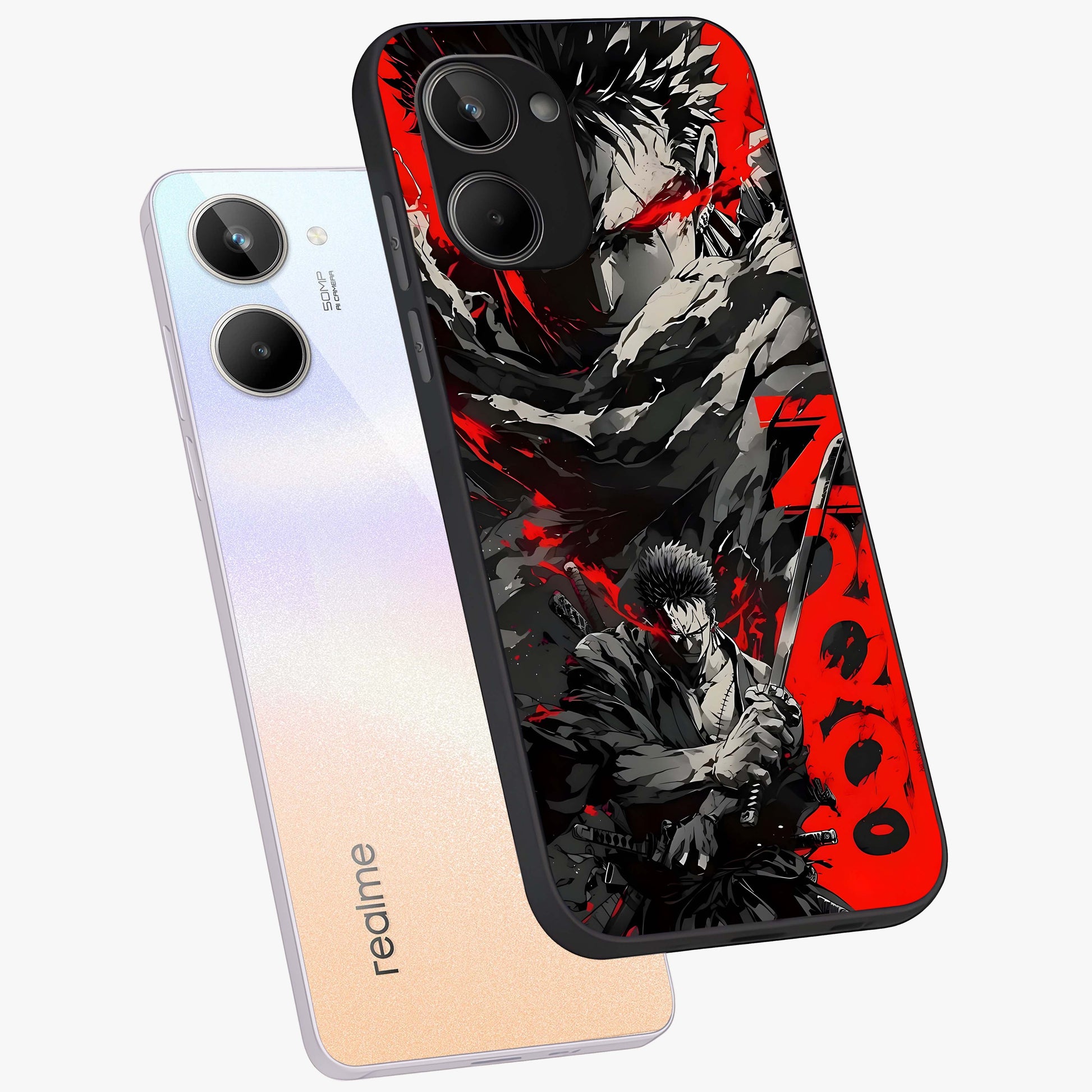 Demon Sword Resolve Glass Case displayed in angled mockup highlighting powerful demon sword illustration with dark fantasy aesthetic.