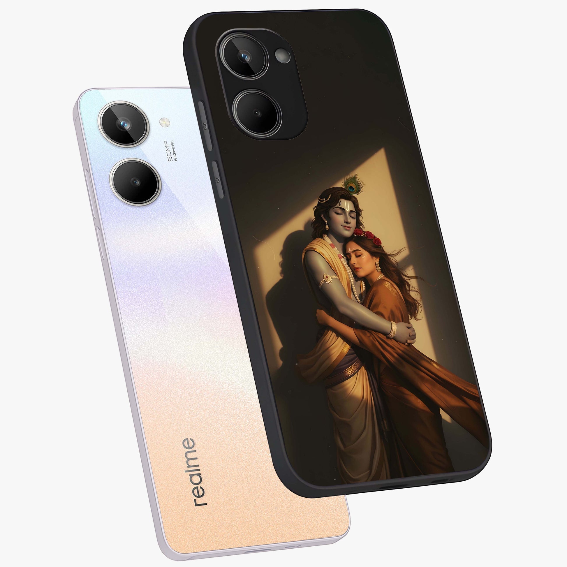 Divine Eternal Love Glass Case displayed in angled mockup highlighting elegant divine inspired design with peaceful aesthetic.