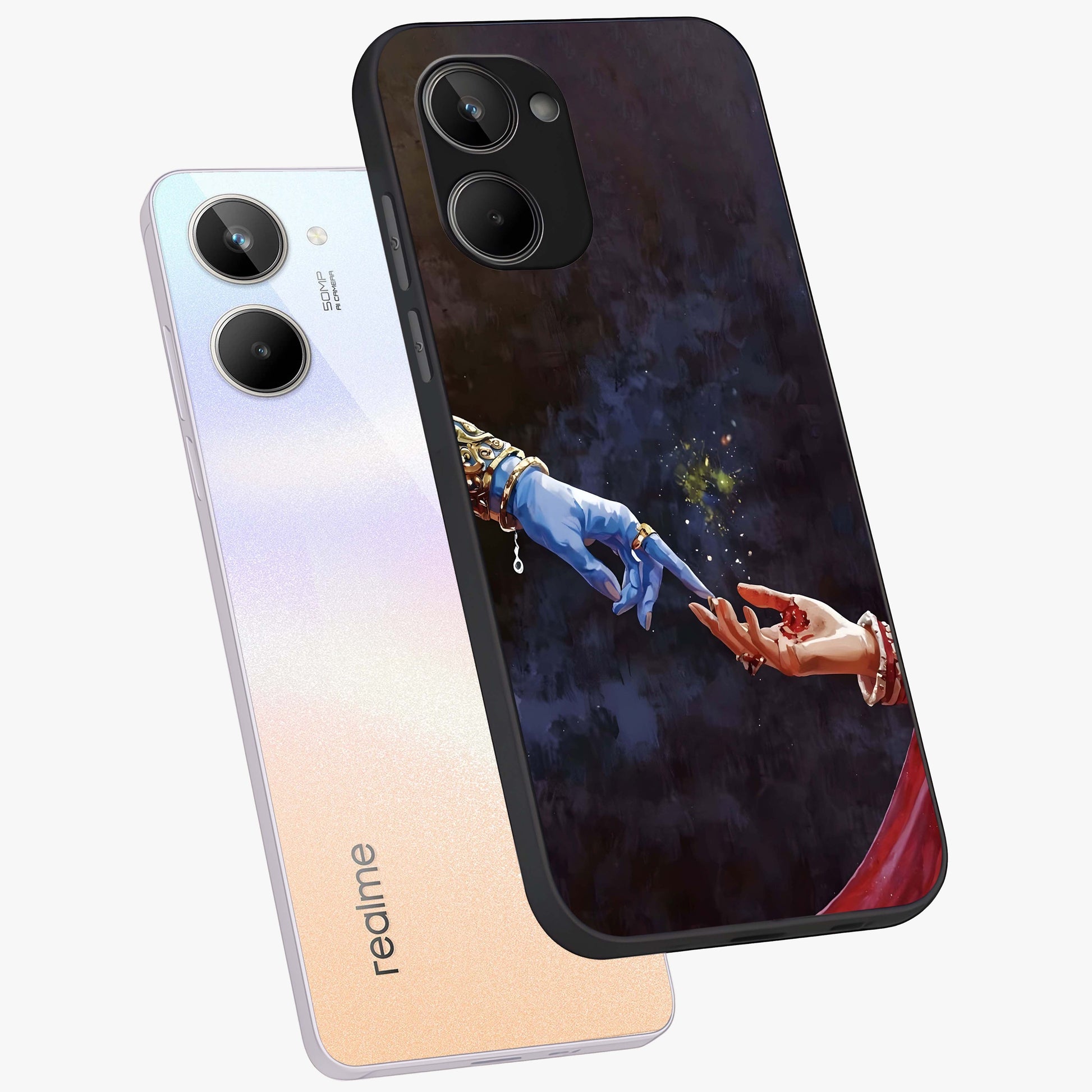 Divine Touch Eternal Glass Case displayed in angled mockup highlighting elegant divine inspired design with calm aesthetic style.