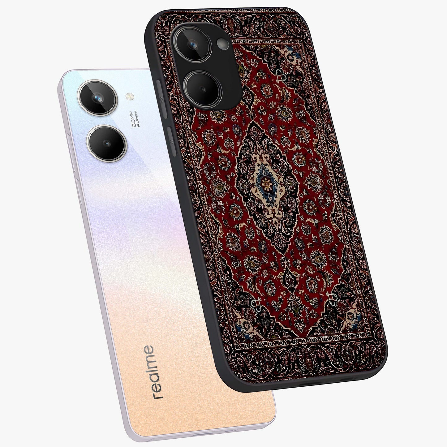 Heritage Carpet Royale Glass Case displayed in angled mockup highlighting intricate royal carpet design with heritage aesthetic.