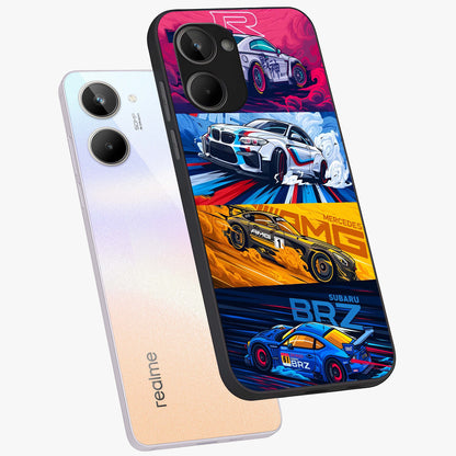 JDM Sports Car Glass Case displayed in angled mockup highlighting sleek Japanese racing car design with automotive aesthetic.