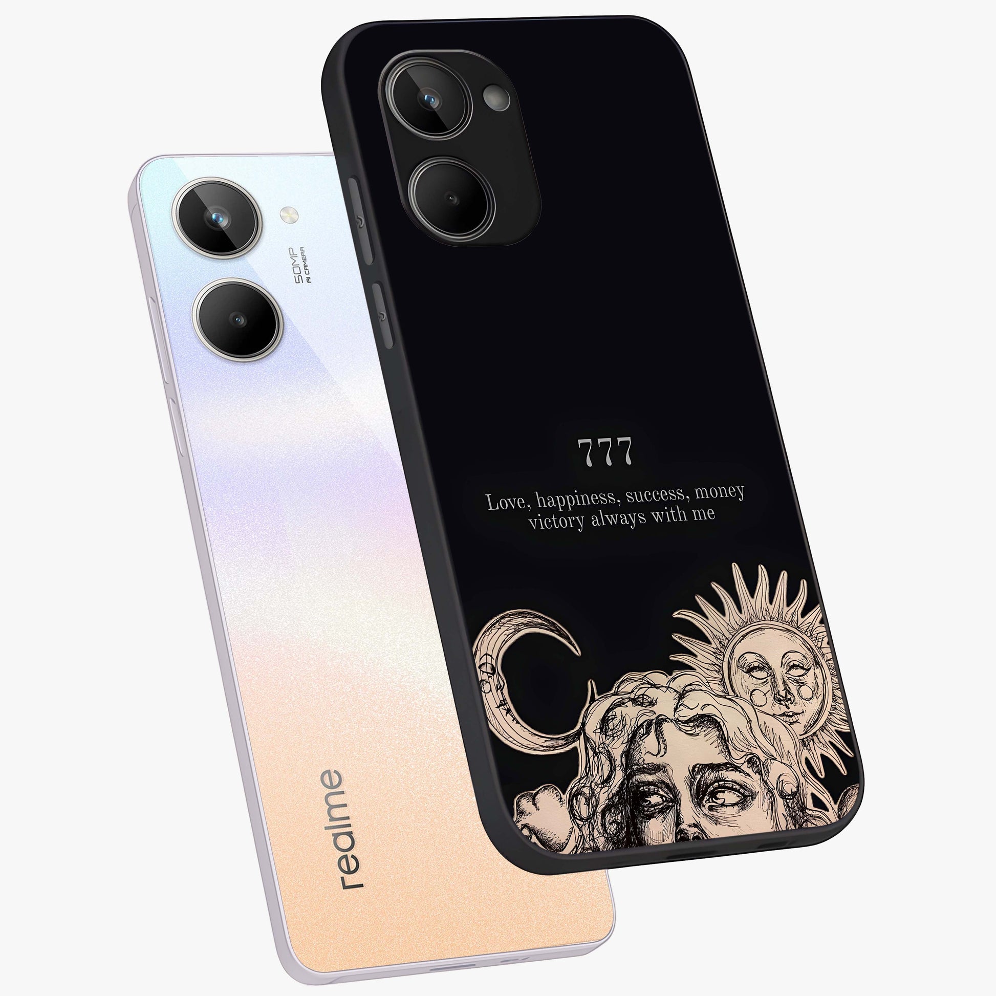 Mystic Victory Aura Glass Case displayed in angled mockup highlighting energetic aura design with bold mystical aesthetic.