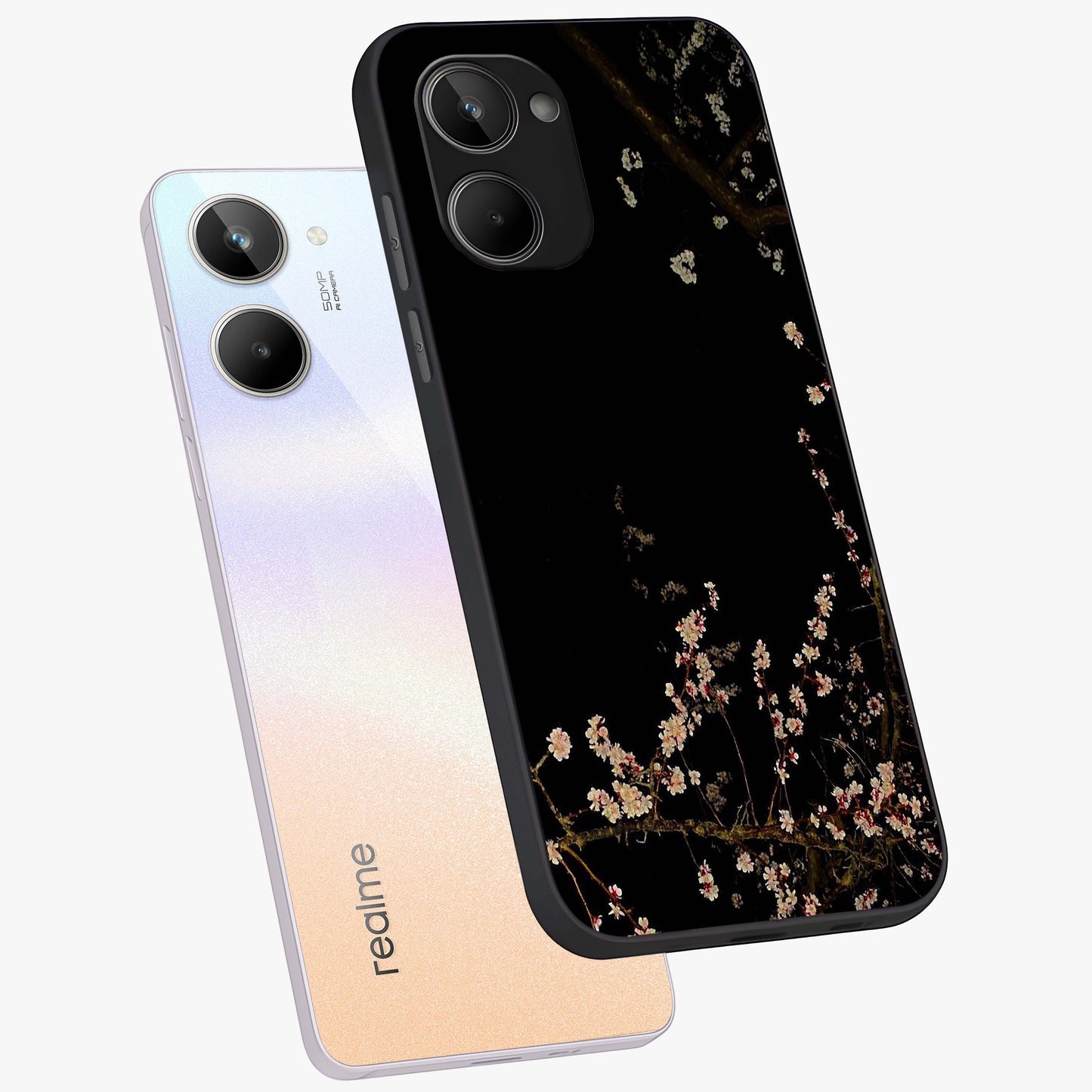 Petal Moon Light With Custom Name Glass Case displayed in angled mockup highlighting delicate petal design with custom name feature.