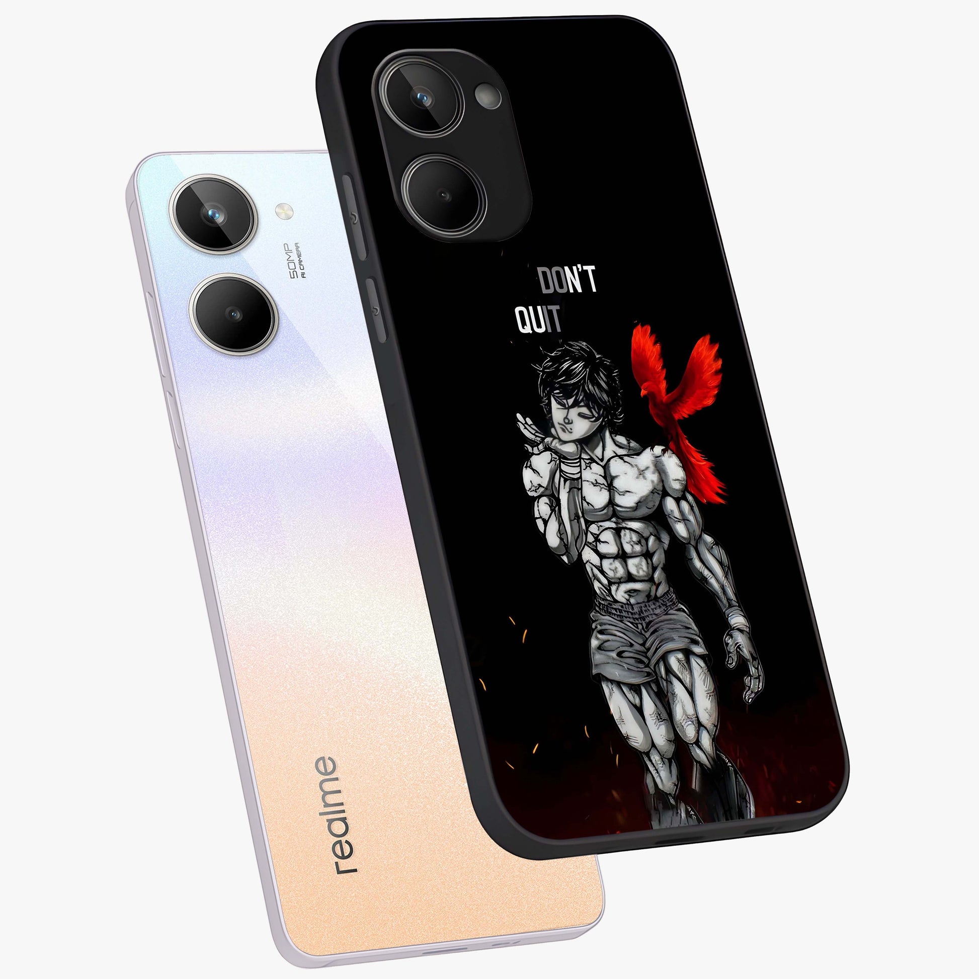 Rise Beyond Limits Glass Case displayed in angled mockup highlighting inspiring message design with modern aesthetic style.