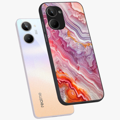 Rose Quartz Marble Glass Case displayed in angled mockup highlighting elegant marble pattern with soft aesthetic style.