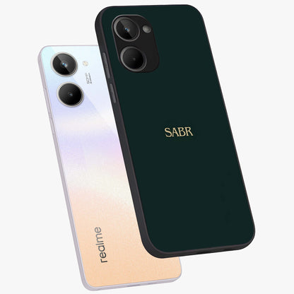 Sabr Minimal Patience Glass Case displayed in angled mockup highlighting simple inspirational design with clean aesthetic style.