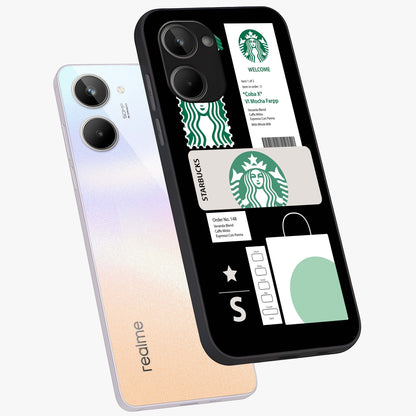 Starbucks Mocha Glass Case displayed in angled mockup highlighting stylish mocha themed design with cozy café aesthetic.